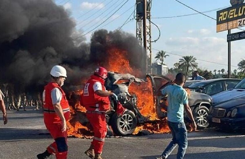 اغتيال القيادي في حركة "حماس" سامر الحاج بغارة إسرائيلية في مدينة صيدا جنوبي لبنان (فيديو)